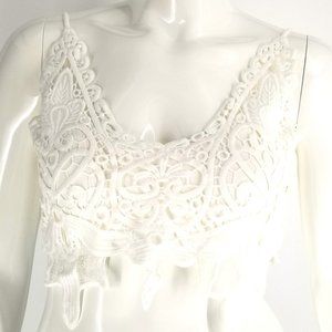 Plus Size White Boho Festival Bralette Top